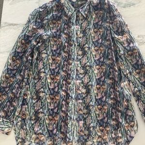 Theory silk blouse multi color